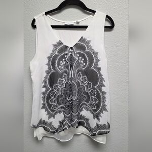 New York & Company‎ Sleeveless Sheer Blouse Size Medium